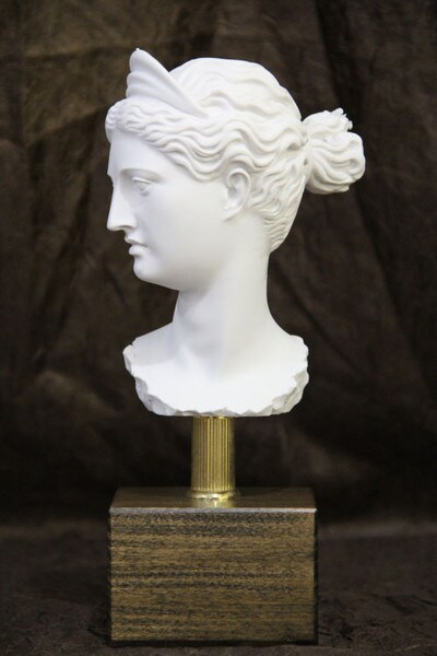 Head of Diana Bust on Base Statue Small Goddess Greek Roman